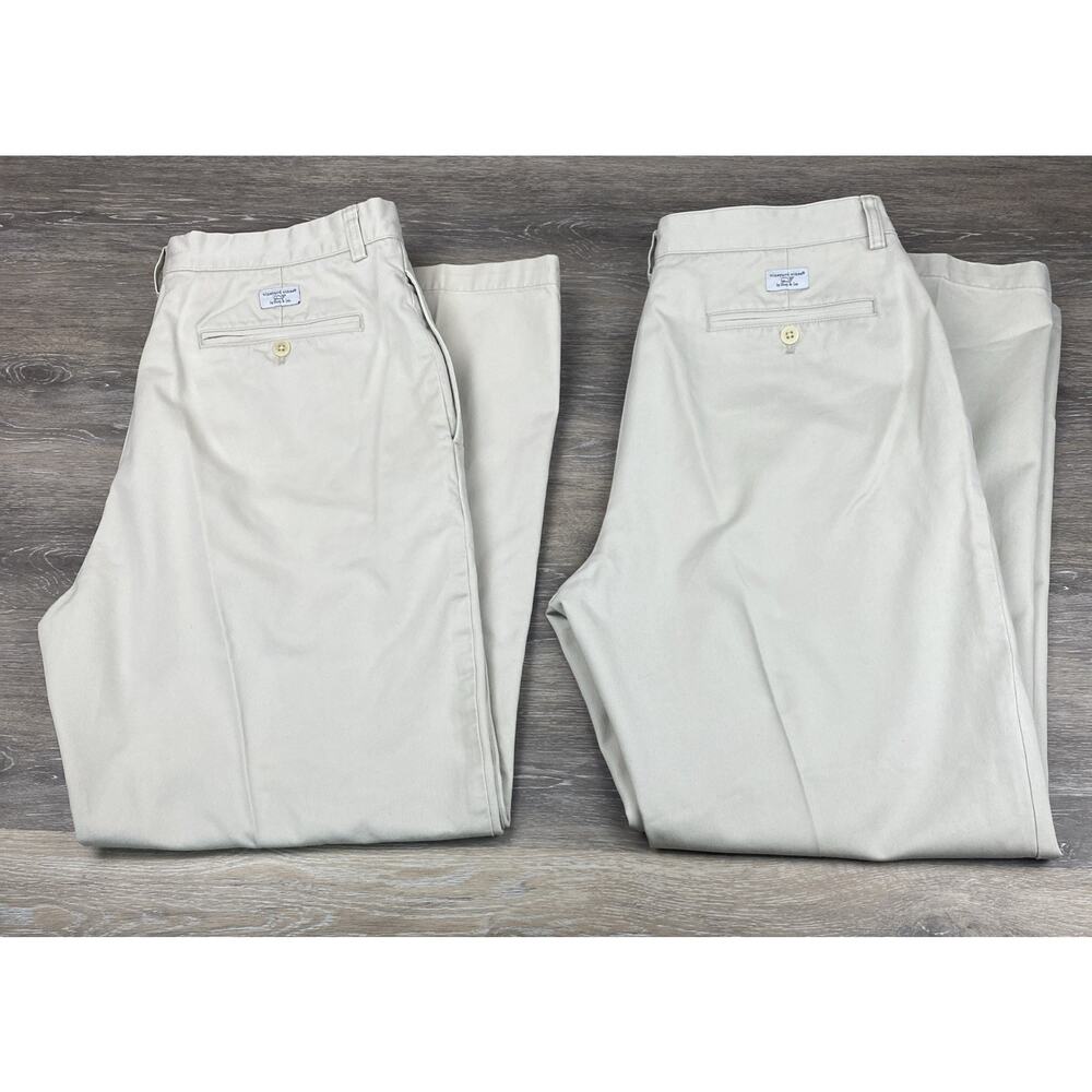 (2) Vineyard Vines Club Pant 36 X 32 Khaki Chino Pants Men’s Flat Front Preppy